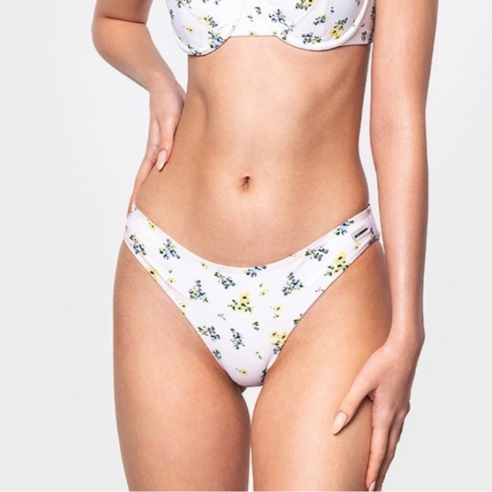 Blackbough White, Blue, and Yellow Floral Bikini Bottom